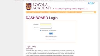 
                            6. Dashboard Login - Loyola Academy