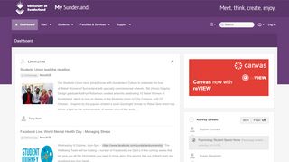 
                            4. Dashboard - My Sunderland - The University of Sunderland