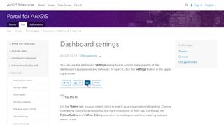 
                            5. Dashboard settings - ArcGIS Enterprise - ArcGIS Online