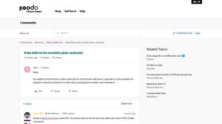 
                            6. Data Add on for monthly plan customer | Koodo Community