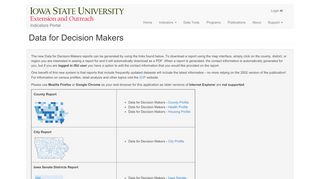 
                            5. Data for Decision Makers Reports Tool - Indicators Portal