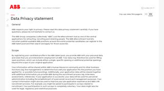 
                            2. Data privacy statement | ABB