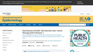 
                            1. Data Resource Profile: The Systemic Anti-Cancer Therapy (SACT ...