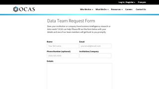 
                            6. Data Team Request Form | OCAS