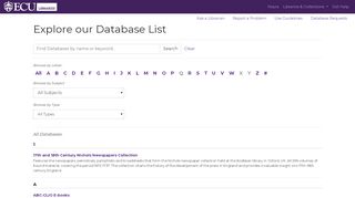 
                            7. Database List - ECU Libraries