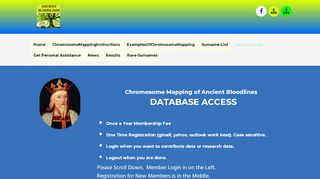 
                            8. Database Login - Chromosome Mapping of Ancient Bloodlines