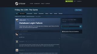 
                            3. Database Login Failure :: Friday the 13th: The Game ...