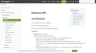 
                            4. Database | Reference | ArangoJS - JavaScript ... - ArangoDB