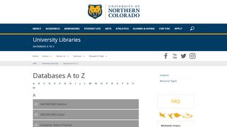 
                            6. Databases A to Z - University Libraries