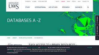 
                            7. Databases A-Z | UWS | University of the West of Scotland