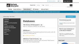 
                            9. Databases | King County Library System