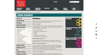 
                            2. Databases - King's College London