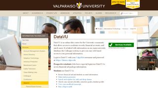 
                            3. DataVU | Information Technology - Valparaiso University