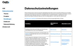 
                            6. Datenschutzeinstellungen | Oath Policies