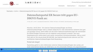 
                            5. Datenschutzportal ER Secure tritt gegen EU-DSGVO Panik an: