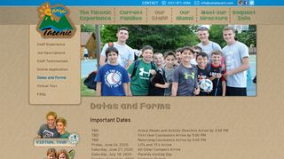 
                            2. Dates and Forms | Camp Taconic