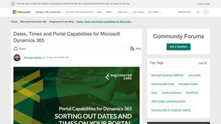 
                            3. Dates, Times and Portal Capabilities for Microsoft Dynamics 365 ...