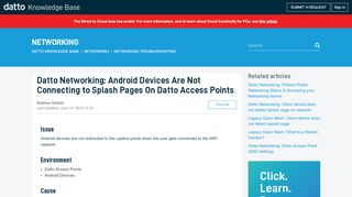 
                            8. Datto Networking: Android Devices Are Not Connecting to Splash ...