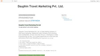 
                            4. Dauphin Travel Marketing Pvt. Ltd.: DTM BUSINESS PLAN