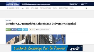 
                            7. David Small named interim-CEO of Philadelphia's Hahnemann ...