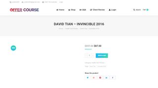 
                            4. David Tian – Invincible 2016 - Online Course - eBook Library