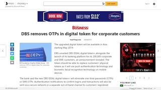 
                            8. DBS removes OTPs in digital token for corporate customers - MSN.com