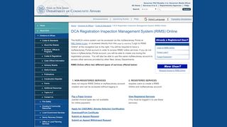 
                            11. DCA RIMS Online - NJ Department of Community Affairs