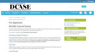 
                            5. DCASE Cultural Grants - City of Chicago