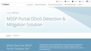 
                            4. DDoS Detection & Mitigation: MSSP Portal Solution | Radware