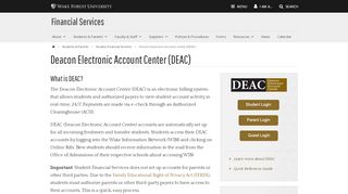 
                            2. Deacon Electronic Account Center (DEAC) | Financial Services