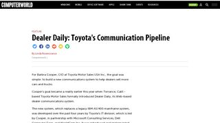 
                            3. Dealer Daily: Toyota's Communication Pipeline | Computerworld