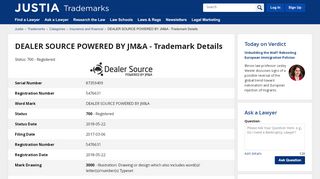 
                            7. dealer source powered by jm&a - Justia Trademarks