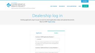 
                            2. Dealership log in | Clean Vehicle Rebate Project