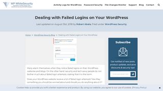 
                            1. Dealing with Failed Logins on Your WordPress - WP White ...