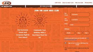 
                            2. Deals & Mug Club | A&W Restaurants