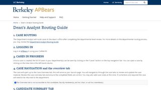 
                            7. Dean's Analyst Routing Guide | APBears