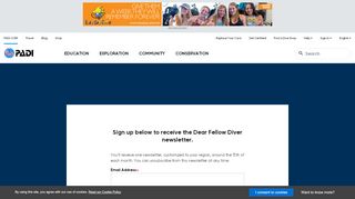 
                            1. Dear Fellow Diver Newsletter Signup | PADI