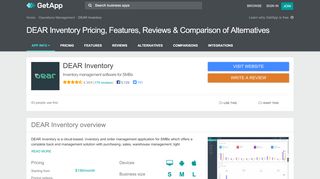 
                            6. DEAR Inventory Pricing, Features, Reviews & Comparison of ... - GetApp