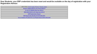 
                            5. Dear Students, your ERP credentials has been reset and ...