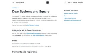 
                            7. Dear Systems and Square | Square Support Center - US