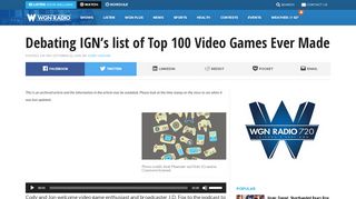 
                            9. Debating IGN's list of Top 100 Video Games Ever Made | WGN Radio ...