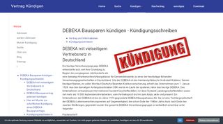 
                            6. DEBEKA Bausparen kündigen - Kündigungsschreiben