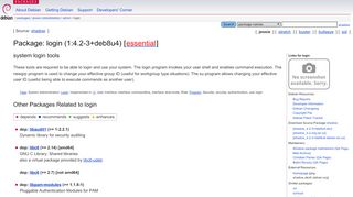 
                            2. Debian -- Details of package login in jessie