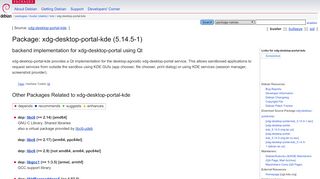 
                            1. Debian -- Details of package xdg-desktop-portal-kde in buster