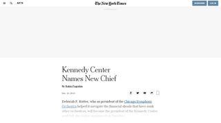 
                            7. Deborah Rutter Will Succeed Michael Kaiser - The New York Times