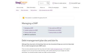 
                            8. Debt Management Plan Do’s & Don’ts. StepChange Debt Charity