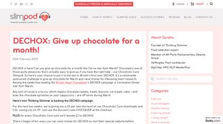 
                            1. DECHOX: Give up chocolate for a month! - Slimpod