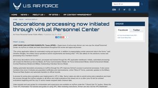 
                            9. Decorations processing now initiated through virtual Personnel Center ...