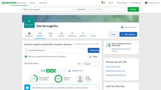 
                            6. Dee Set Logistics Retail Merchandiser Reviews | Glassdoor.ie