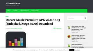 
                            5. Deezer Music Premium APK v6.0.8.103 (Unlocked/Mega MOD ...